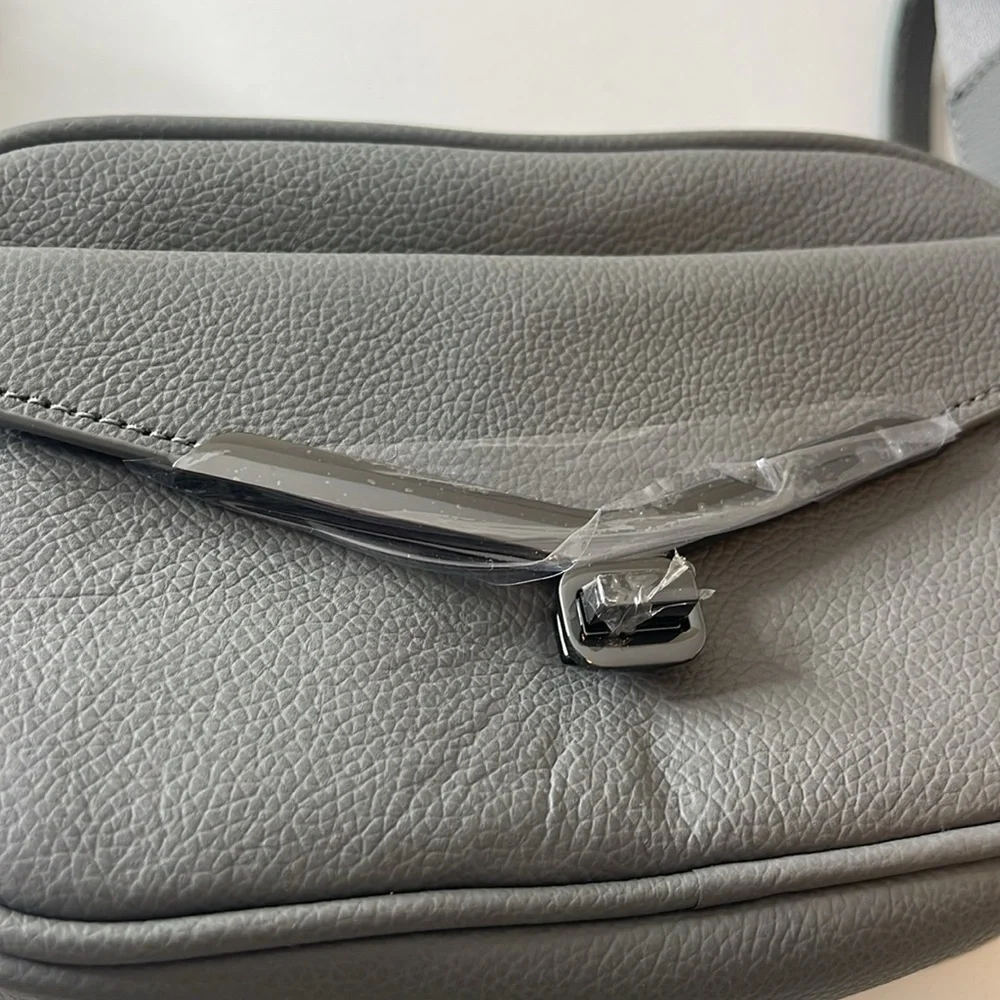 Botkier Valentina Mini Camera Crossbody Bag Leather Smoke Gray